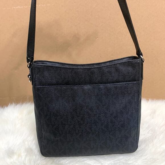 MICHAEL KORS Black Coated Canvas & Leather North South XBody Messenger Bag - Picture 4 of 16